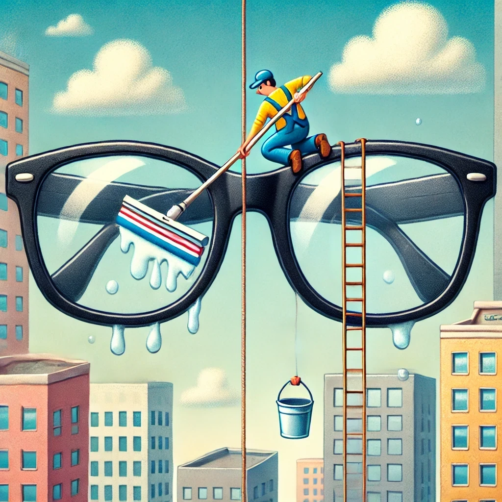 Cleaning eye glasses