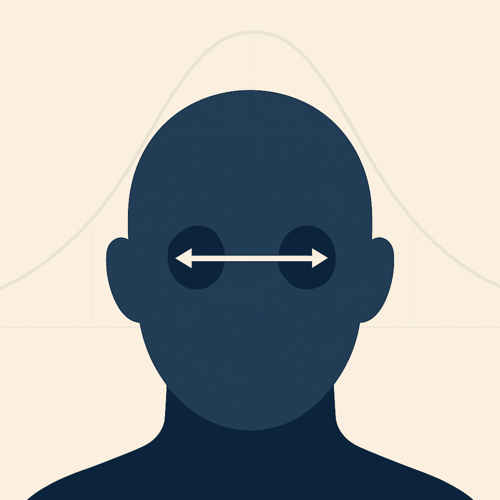 Pupillary distance statistics cover