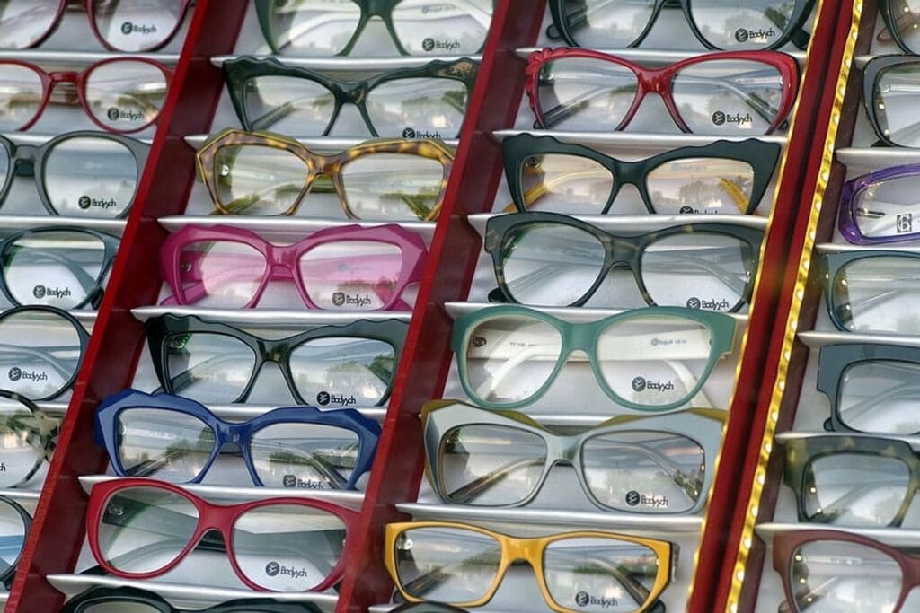 Many colorful glasses