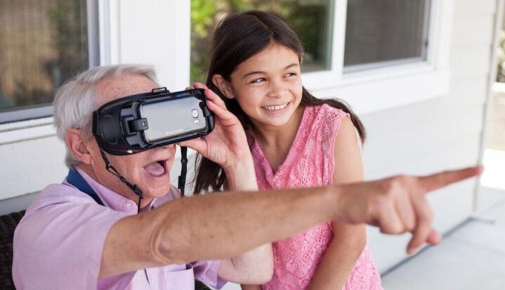Elderly with vr