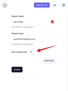 Generate a patient link for PD measurement
