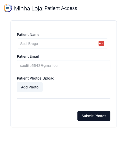O paciente envia as fotos para medida de DNP