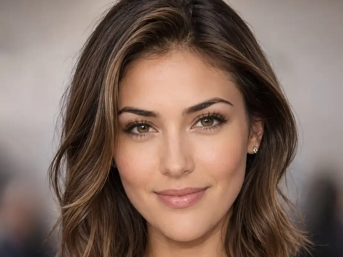 Heart shaped face woman
