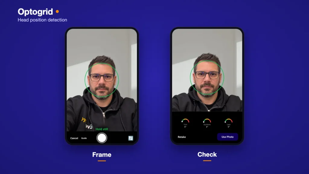 Head Position Detection in the Optogrid Android App