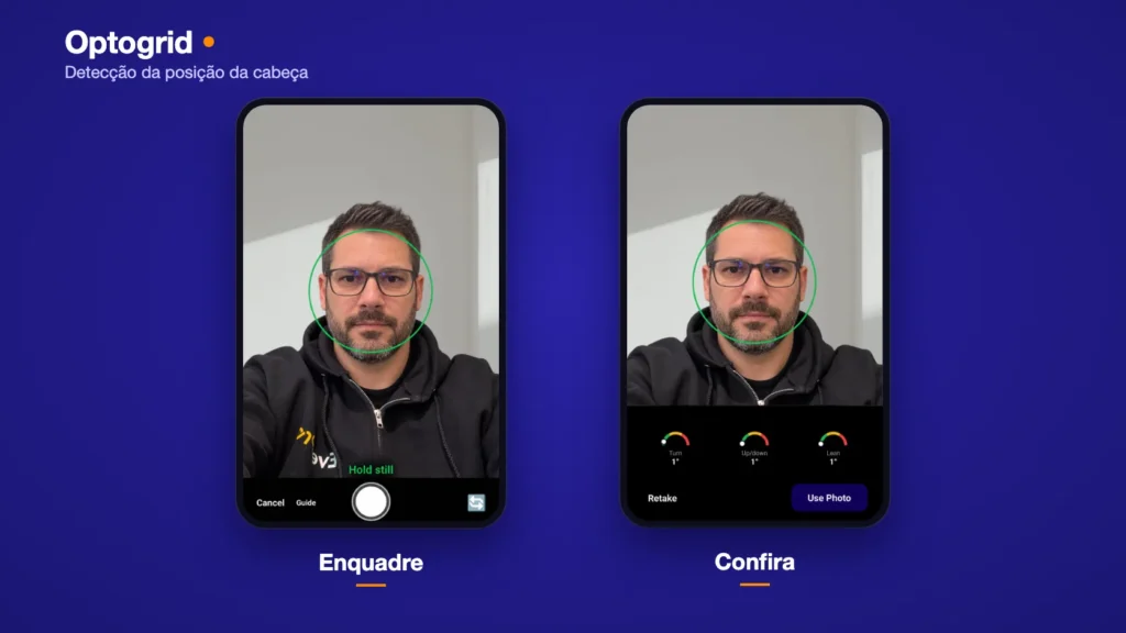 Detecção da Posição da Cabeça no Aplicativo Optogrid para Android